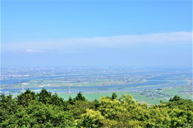 多度山から一望した桑名市